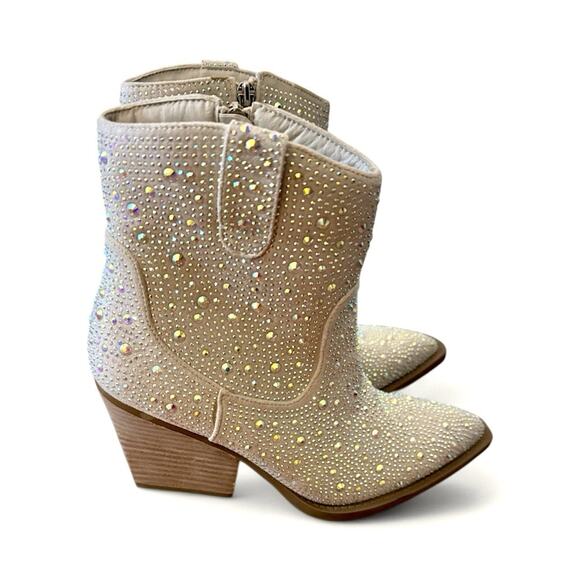 Madden Girl JOLENE Rhinestone point toe Western Ankle Booties Sparkles Size 8.5 - Picture 1 of 11